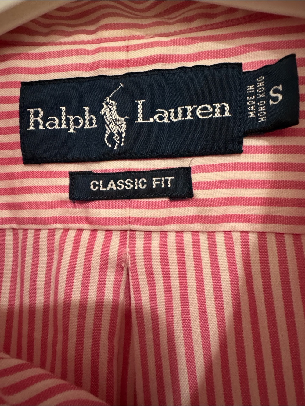 Ralph Lauren Red & White Striped Button-Down Shirt for Men Size S-M - Picture 2 of 8